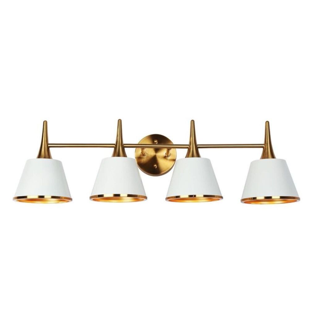 LNC -  Idaikos 29" 4-Light Polish Gold and White Dome Gold and White